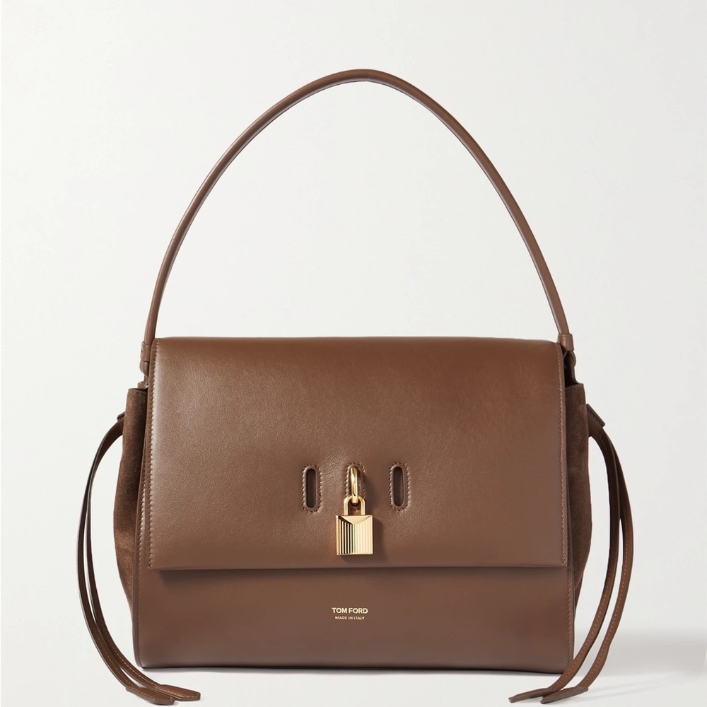 Tom Ford Brown Leather Padlock Medium Shoulder Bag - image 1